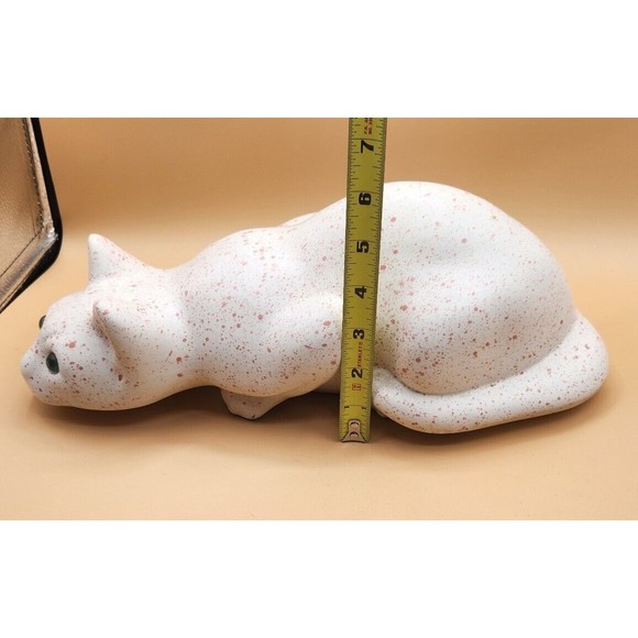ELPA White Cat Ceramic Alcobaca Portugal Figurine Green Eyes - Picture 8 of 9